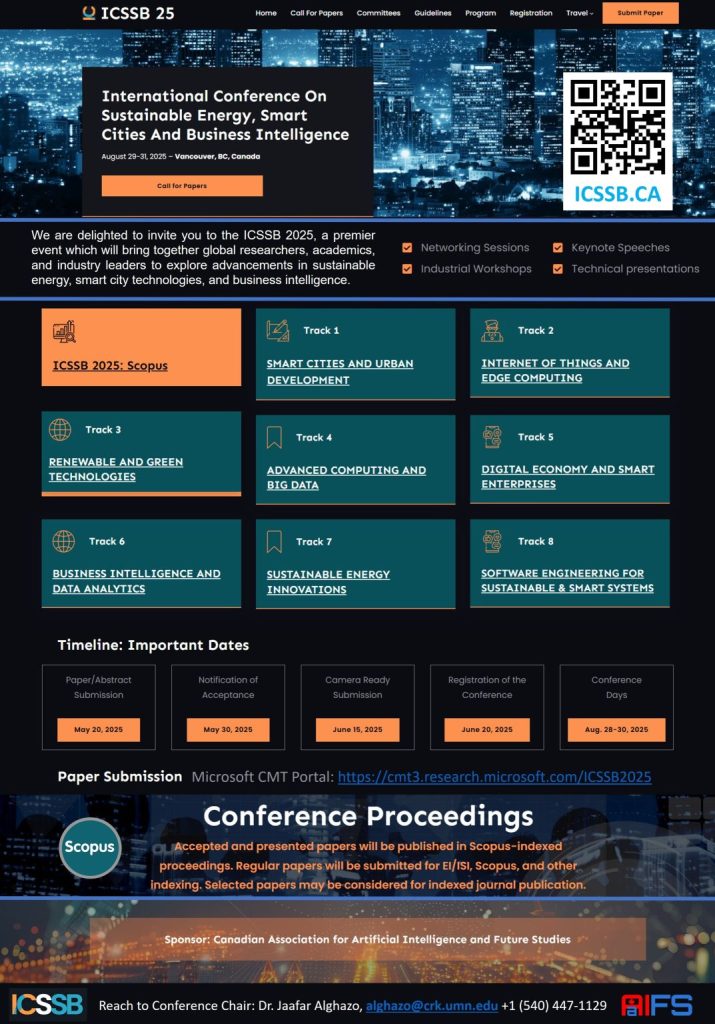 Call for papers: ICSSB 2025, Vancouver, 29–31 August 2025
