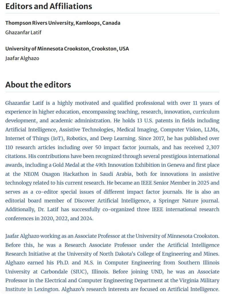 First edited book published by Springer Nature: selected research from ICICET 2025